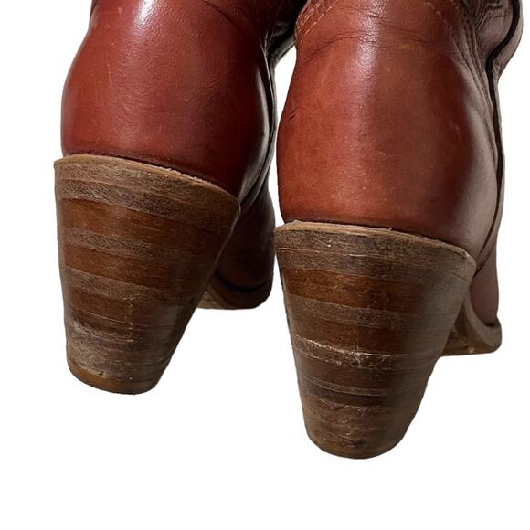 Miss Capezio Stacked Heel Leather Vintage Western Cowboy Boot Brown Size 6.5 - Picture 10 of 13